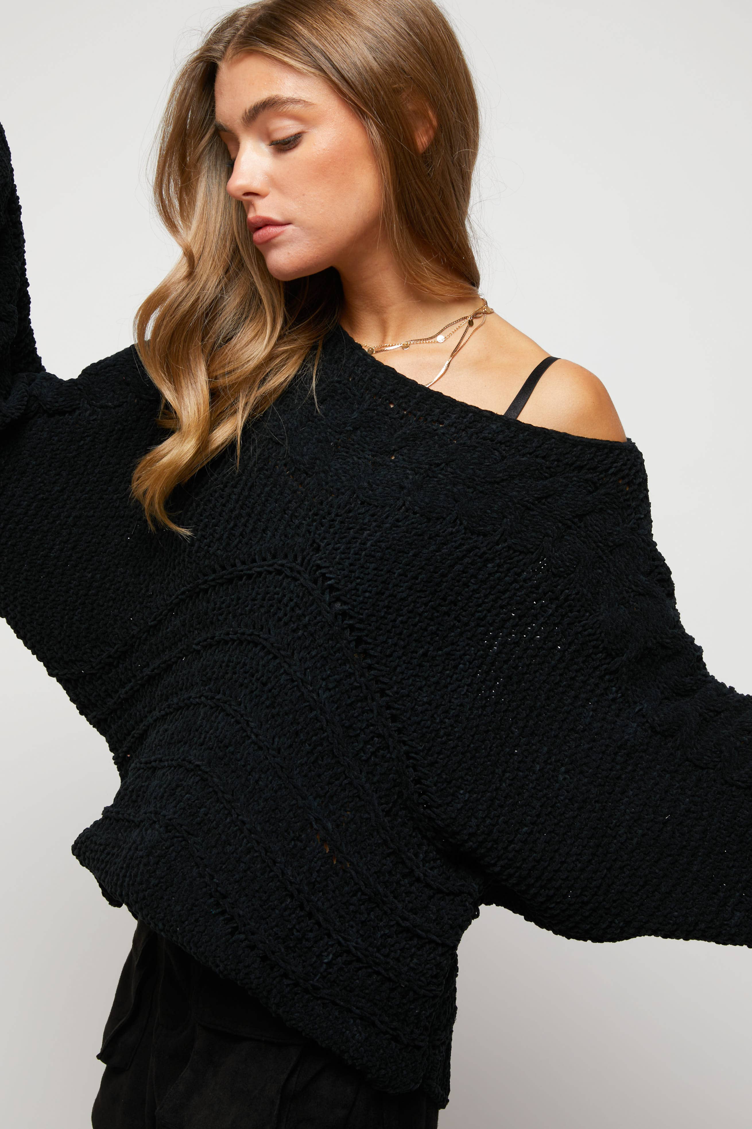 Cable Pattern Accent Sweater