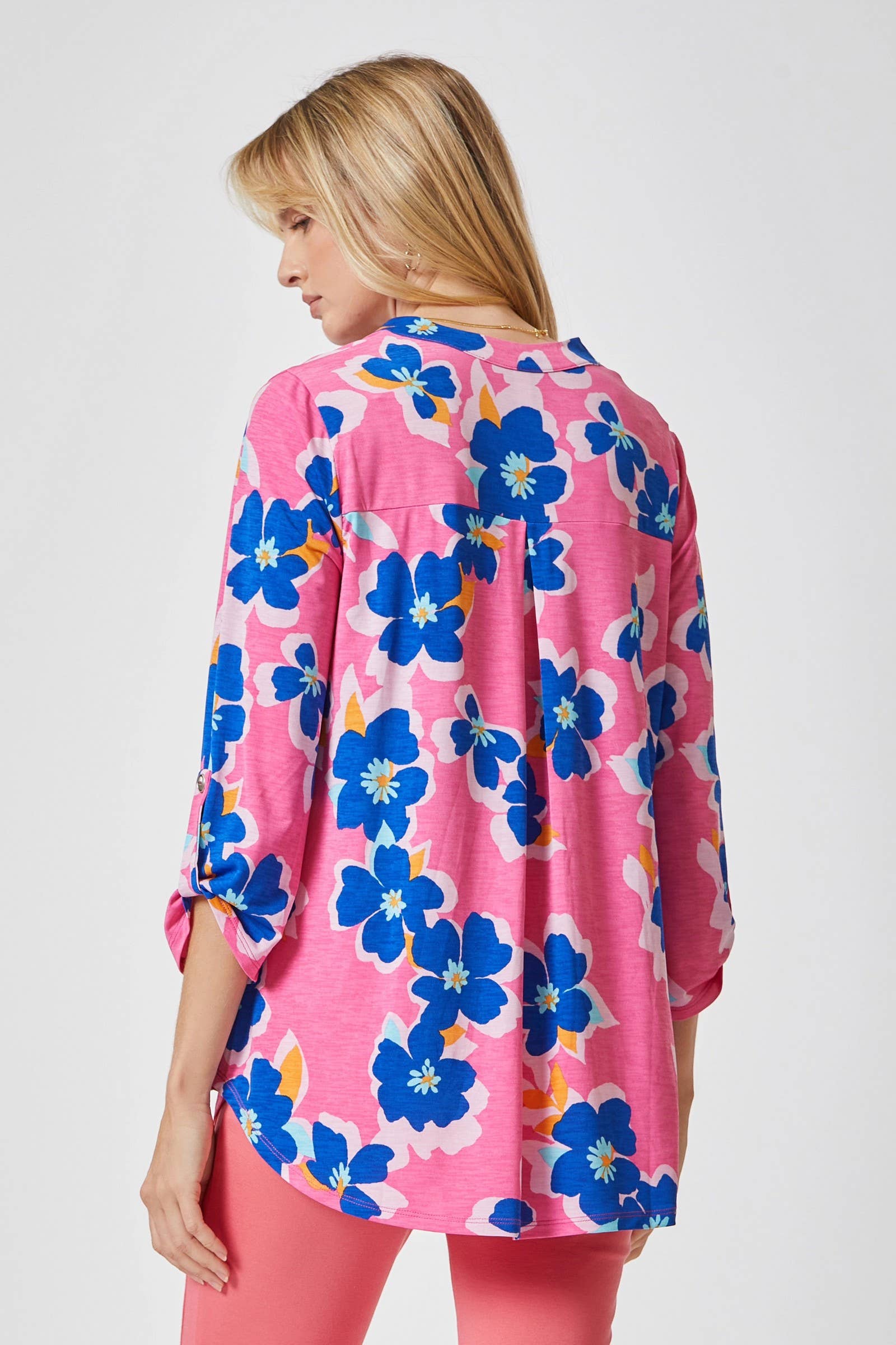 Hot Pink Floral Lizzy Blouse