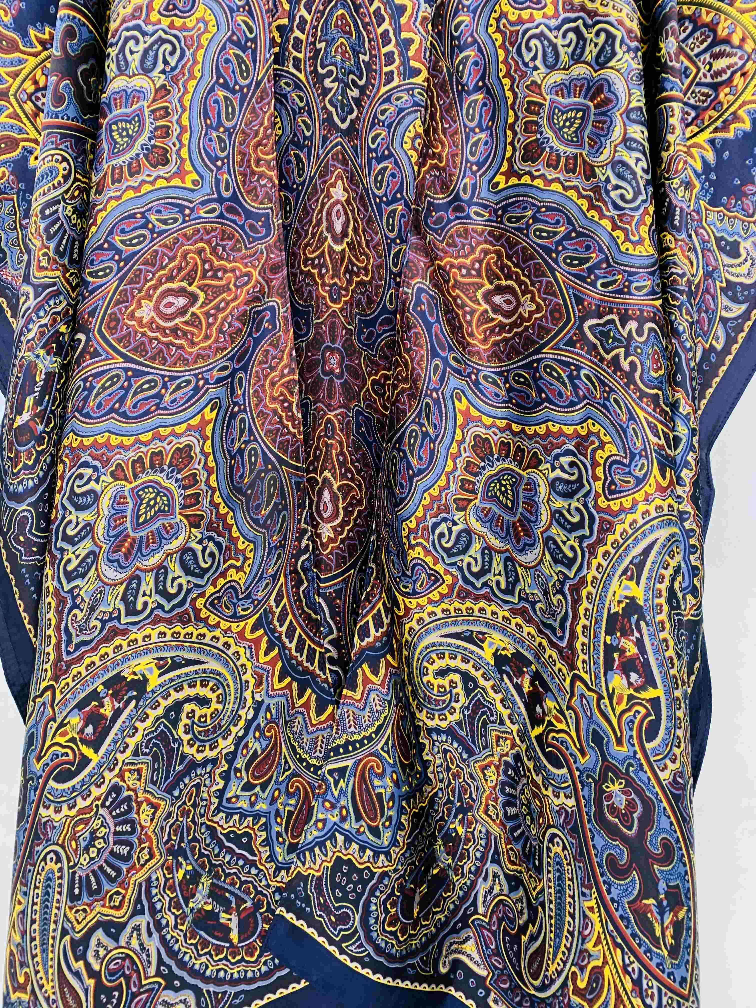 Silky Blue-Multi Paisley Kimono