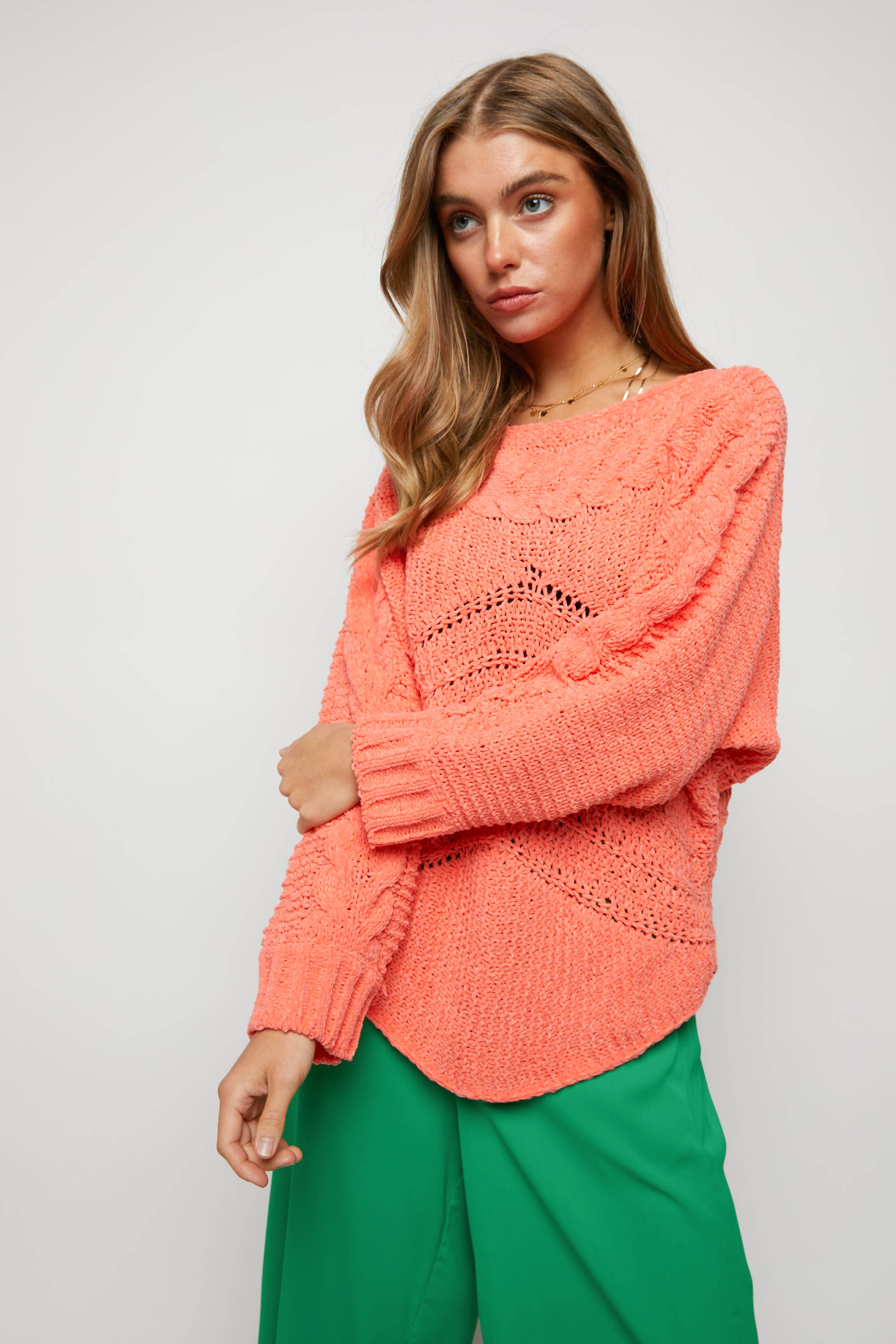 Cable Pattern Accent Sweater