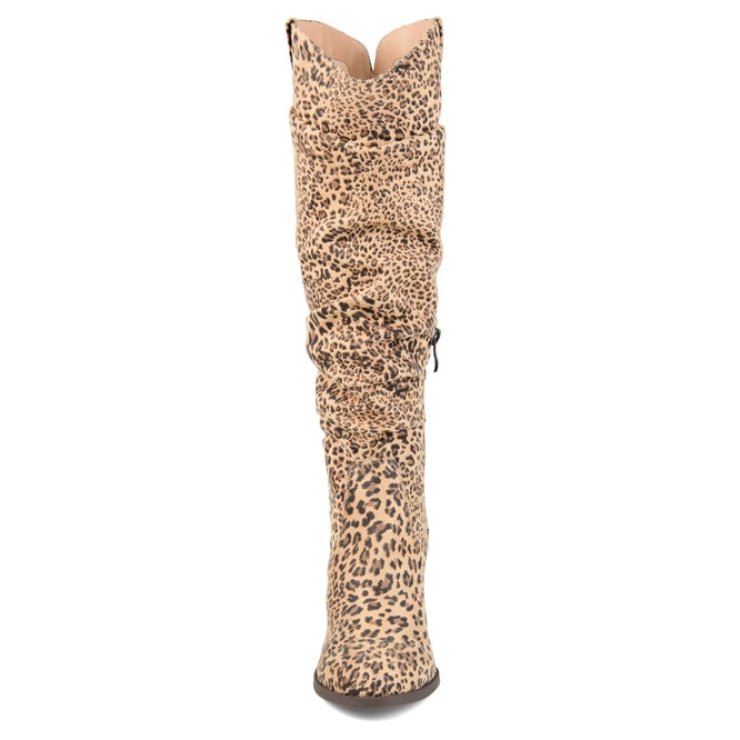 Leopard Print Slouch Boots