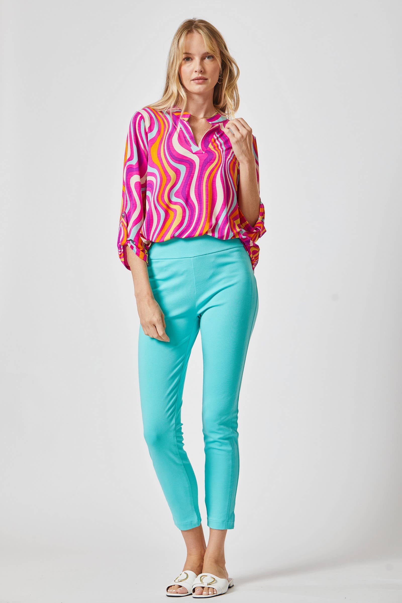 Abstract Magenta Lizzy Blouse