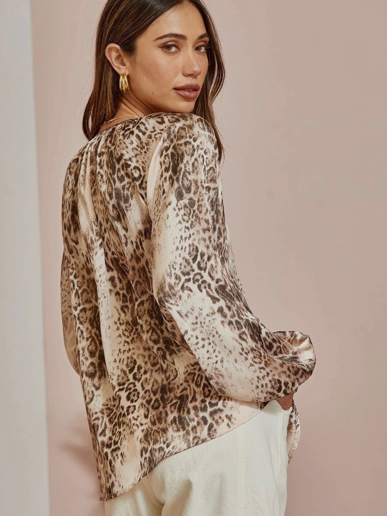 Leopard Print Woven Blouse