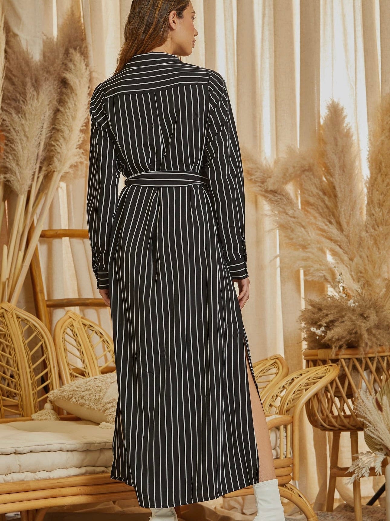 Striped Duster Maxi Dress