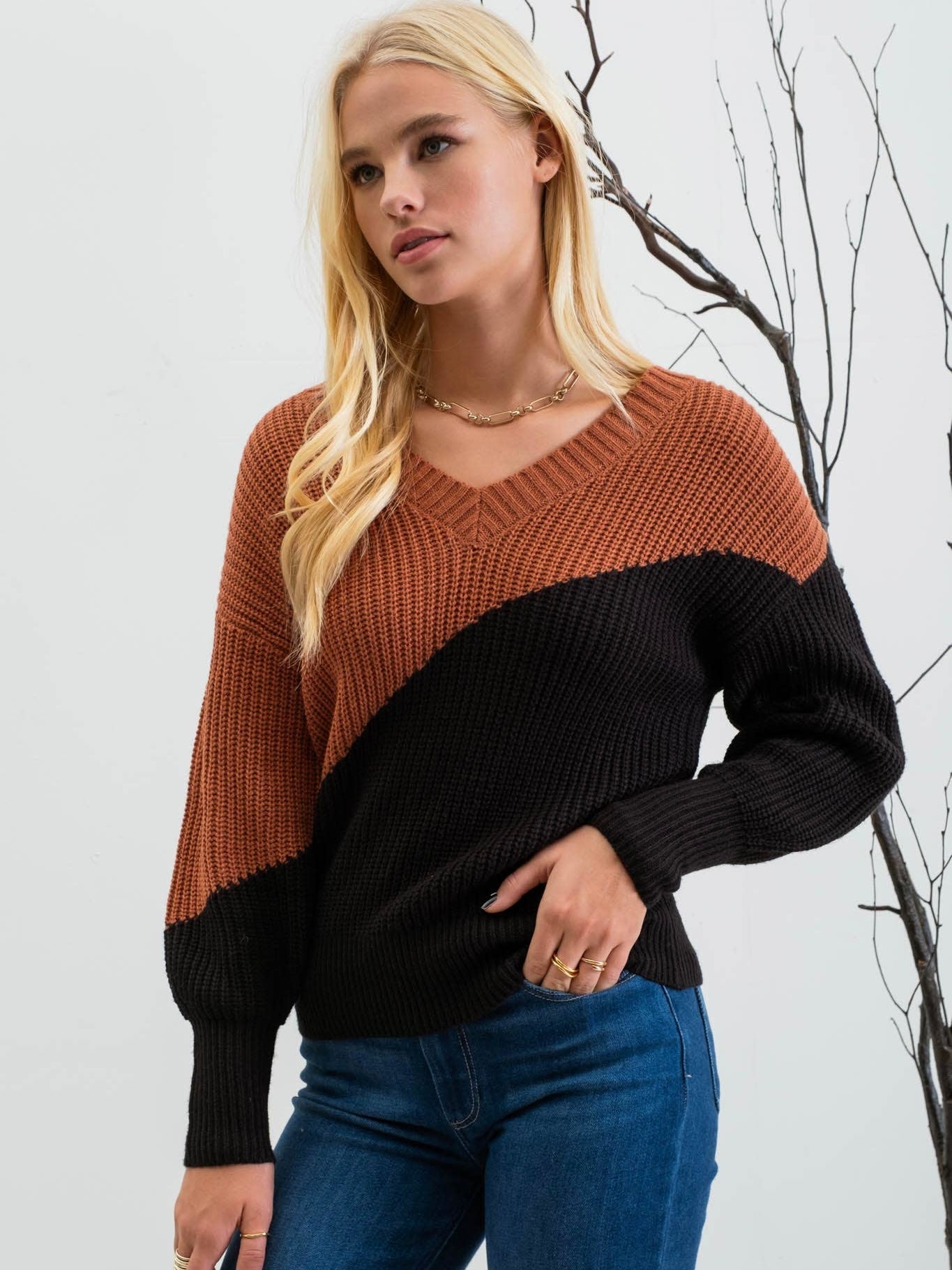 Spice Colorblock Sweater