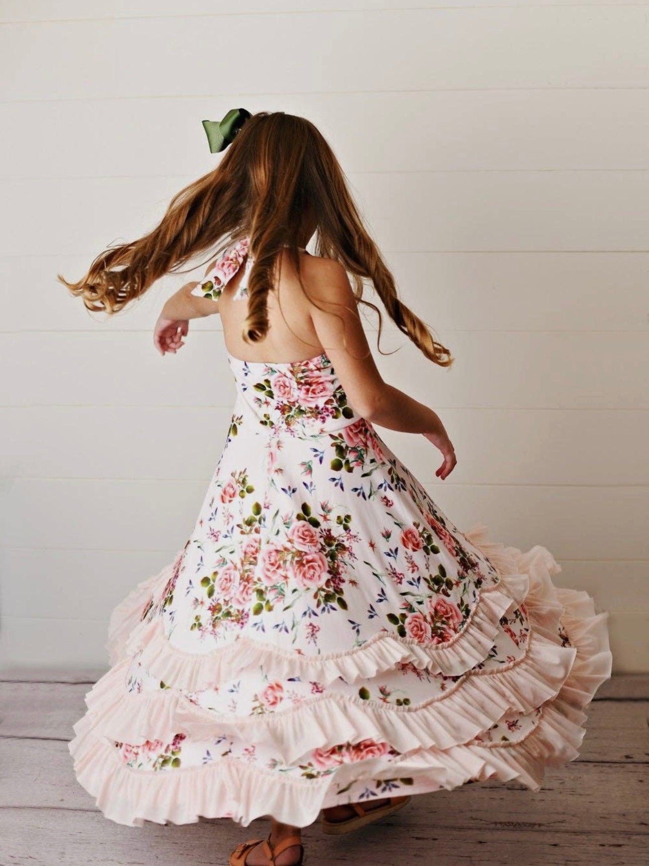 The Ella Pink Rose Ruffle Dress