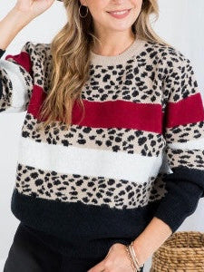 Animal Contrast Sweater