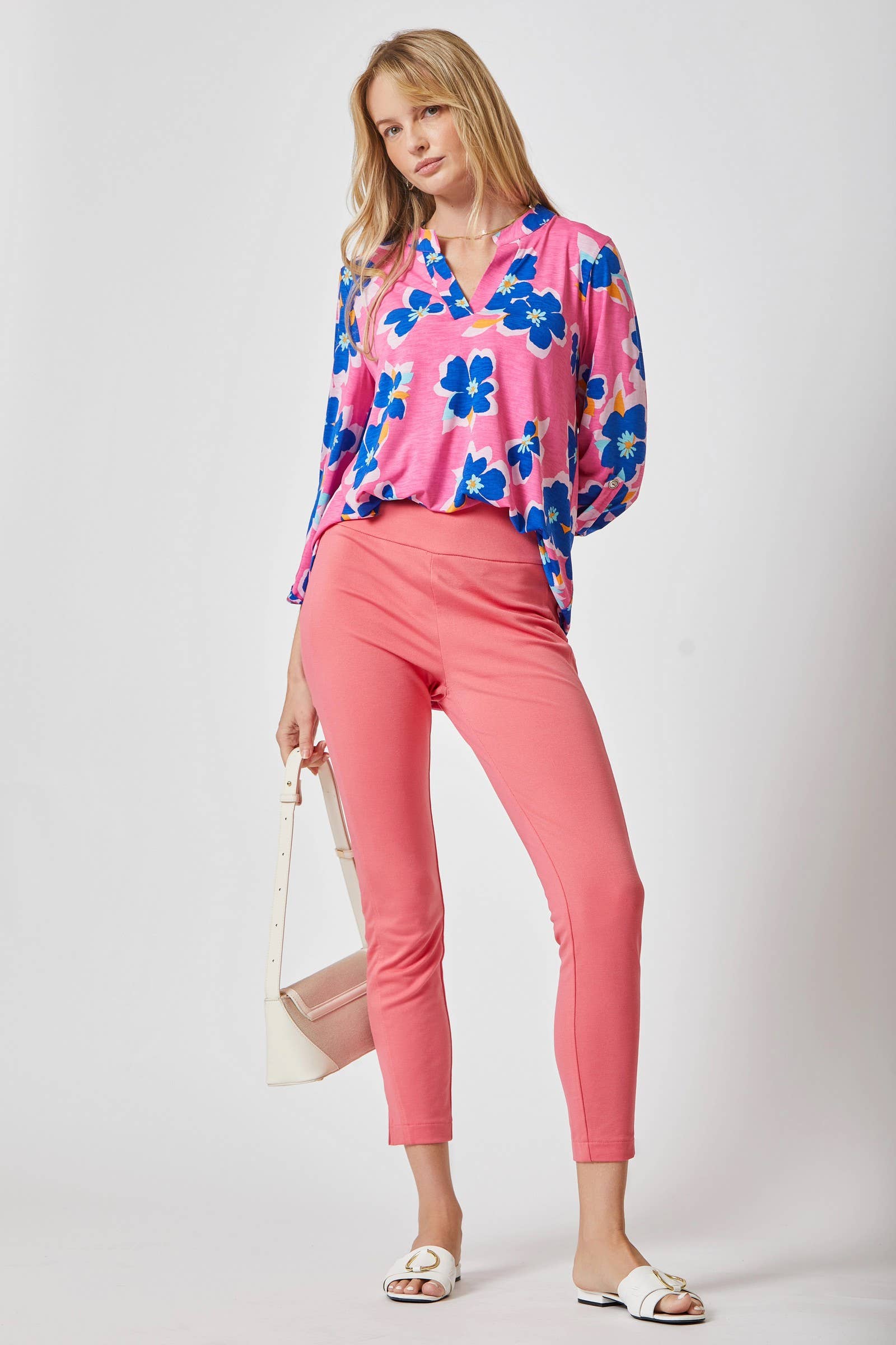 Hot Pink Floral Lizzy Blouse